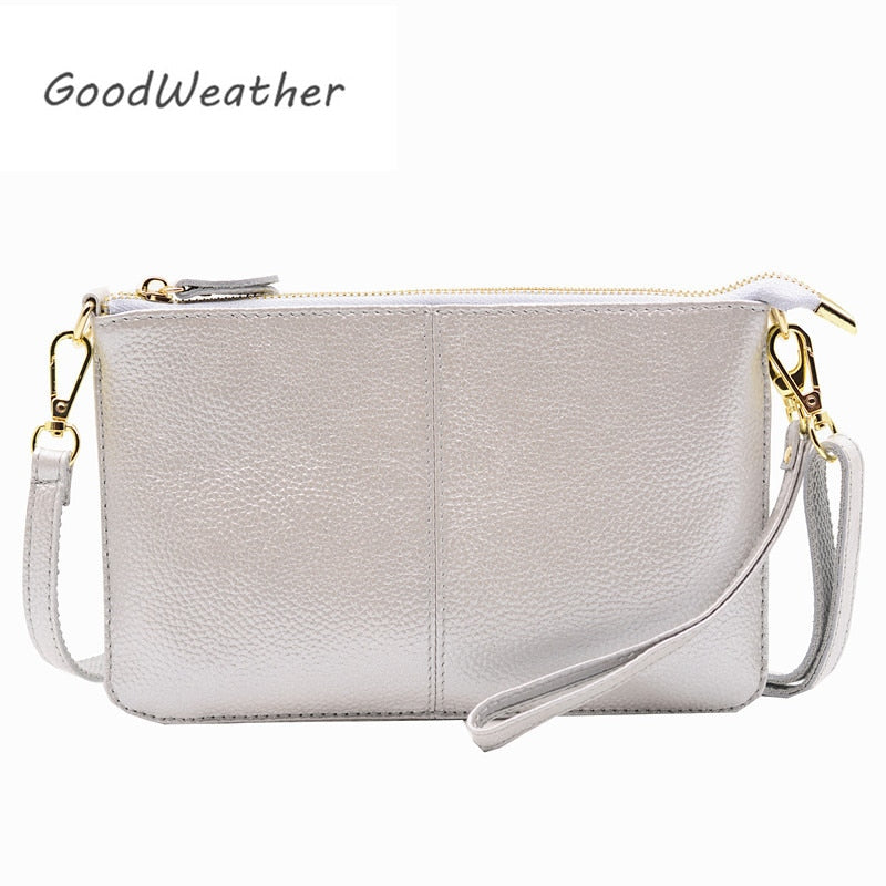 Designer clutch bag for women fashion zipper ladies hand bags genuine leather envelope clutches female with strap clutch purse