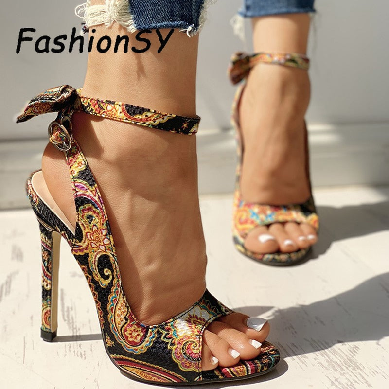 Summer Women Thin High Heels Pumps 10CM Fish Mouth Bow Not Woman Hollow Out Cross-tied Pumps Party Wedding women Shoes