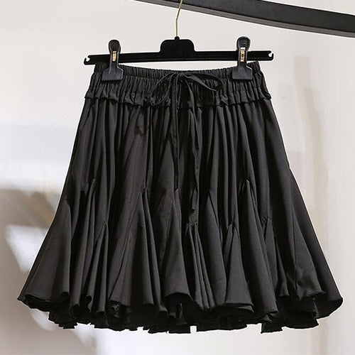 Surmiitro White Black Chiffon Summer Shorts Skirt Women 2020 Fashion Korean High Waist Tutu Pleated Mini Sun School Skirt Female