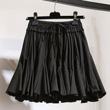 Surmiitro White Black Chiffon Summer Shorts Skirt Women 2020 Fashion Korean High Waist Tutu Pleated Mini Sun School Skirt Female