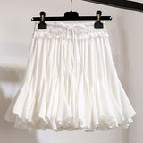 Surmiitro White Black Chiffon Summer Shorts Skirt Women 2020 Fashion Korean High Waist Tutu Pleated Mini Sun School Skirt Female