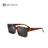 AEVOGUE Sunglasses Women Rectangle Frame Transparent Brand Designer Retro Sun Glasses Unisex Square Brown UV400 AE0664