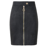 Neophil Women Suede Mini Pencil Skirts Female Vintage Style 2020 Summer Front Zipper Button Ladies Short Skirts Tutu Saia S1911