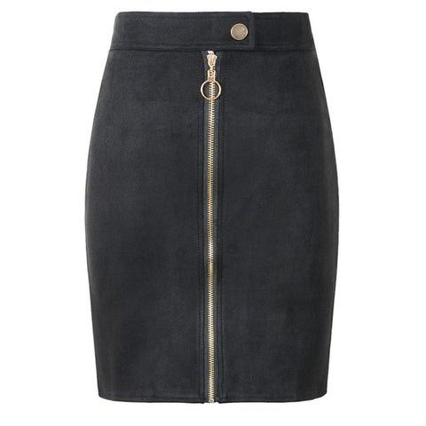 Neophil Women Suede Mini Pencil Skirts Female Vintage Style 2020 Summer Front Zipper Button Ladies Short Skirts Tutu Saia S1911