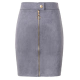 Neophil Women Suede Mini Pencil Skirts Female Vintage Style 2020 Summer Front Zipper Button Ladies Short Skirts Tutu Saia S1911