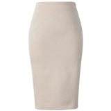 Neophil 2020 Summer Women Suede Midi Pencil Skirt High Waist Gray Pink XXL Sexy Style Stretch Wrap Ladies Office Work Saia S1009