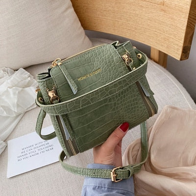 Quality Stone Pattern Leather Crossbody Bags For Women Designer Small Handbags Chain Shoulder Messenger Bag Mini Purses Hand Bag