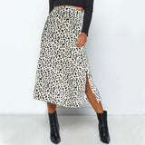 Summer women vintage elegant beach midi boho skirt 2020 Women Leopard print split sexy zip skirts womens Casual skirts female