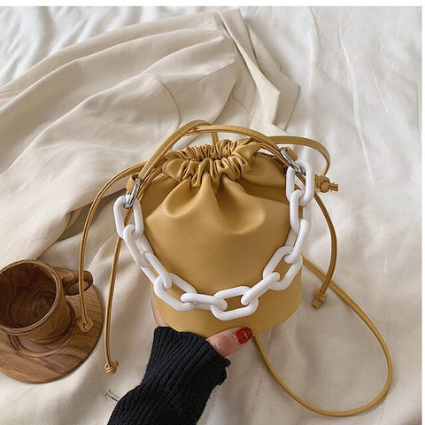 Small Drawstring Bucket Bags For Women 2020 fashion Shoulder Crossbody Bag Female Handbags and Purses Lady Solid Color Hand Bag