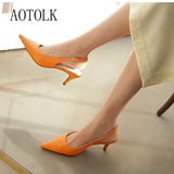 Women Sandals Shoes Female Thin High Heels Flock Point Toe Sandals Summer Casual Woman Pumps Party Fashion Large Size 2020 New