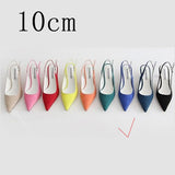 Women Sandals Shoes Female Thin High Heels Flock Point Toe Sandals Summer Casual Woman Pumps Party Fashion Large Size 2020 New