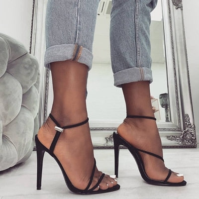 11CM Summer Gladiator Platform Pump Shoes Women Peep Toe High Heel Shoes Woman Party Wedding Shoe High Heels Pumps Chaussure