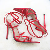 Super High 11.5CM Thin Heels Women Sandals Ankle Strap Pumps Shoes Woman Ladies Pointed Toe High Heels Dress Party Shoes