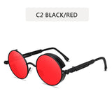 Classic Gothic Steampunk Sunglasses Sun Glasses Men Women Brand Designer  Vintage Round Glasses  Fashion Driving Goggle UV400