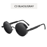 Classic Gothic Steampunk Sunglasses Sun Glasses Men Women Brand Designer  Vintage Round Glasses  Fashion Driving Goggle UV400