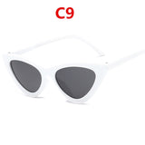 2020 fashion sunglasses woman brand Designer vintage retro triangular cat eye glasses oculos De Sol Transparent ocean uv400