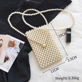 Hand Woven Pearl Evening Bags Women 2019 Luxury Small Beaded Flap Box Pearl Clutch Purses And Handbag Ladies Mini Cross Body Bag