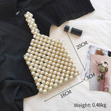 Hand Woven Pearl Evening Bags Women 2019 Luxury Small Beaded Flap Box Pearl Clutch Purses And Handbag Ladies Mini Cross Body Bag