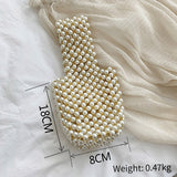 Hand Woven Pearl Evening Bags Women 2019 Luxury Small Beaded Flap Box Pearl Clutch Purses And Handbag Ladies Mini Cross Body Bag