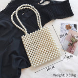 Hand Woven Pearl Evening Bags Women 2019 Luxury Small Beaded Flap Box Pearl Clutch Purses And Handbag Ladies Mini Cross Body Bag