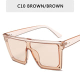 15 colors Flat Top Sunglasses Men Women Brand Designer Square Shades Gradient Sun Glasses Men Cool One Piece UV400 Mirror