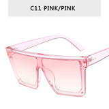 15 colors Flat Top Sunglasses Men Women Brand Designer Square Shades Gradient Sun Glasses Men Cool One Piece UV400 Mirror