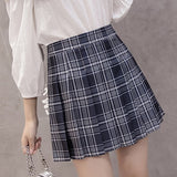 BEFORW Preppy Japanese Korea Short Skirts 2020 New High Waist Mini Womens Skirts Kawaii Pink Plaid Pleated Tennis Casual Skirt