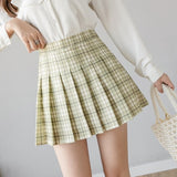 BEFORW Preppy Japanese Korea Short Skirts 2020 New High Waist Mini Womens Skirts Kawaii Pink Plaid Pleated Tennis Casual Skirt