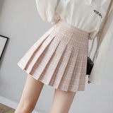 BEFORW Preppy Japanese Korea Short Skirts 2020 New High Waist Mini Womens Skirts Kawaii Pink Plaid Pleated Tennis Casual Skirt