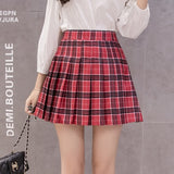 BEFORW Preppy Japanese Korea Short Skirts 2020 New High Waist Mini Womens Skirts Kawaii Pink Plaid Pleated Tennis Casual Skirt