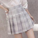 BEFORW Preppy Japanese Korea Short Skirts 2020 New High Waist Mini Womens Skirts Kawaii Pink Plaid Pleated Tennis Casual Skirt