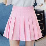 BEFORW Preppy Japanese Korea Short Skirts 2020 New High Waist Mini Womens Skirts Kawaii Pink Plaid Pleated Tennis Casual Skirt