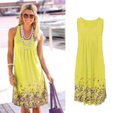 Sleeveless Floral Print Loose Beach Summer Dress Fashion Six Colors Casual Women Dress 2020 Sexy Dress Plus Size S-5XL