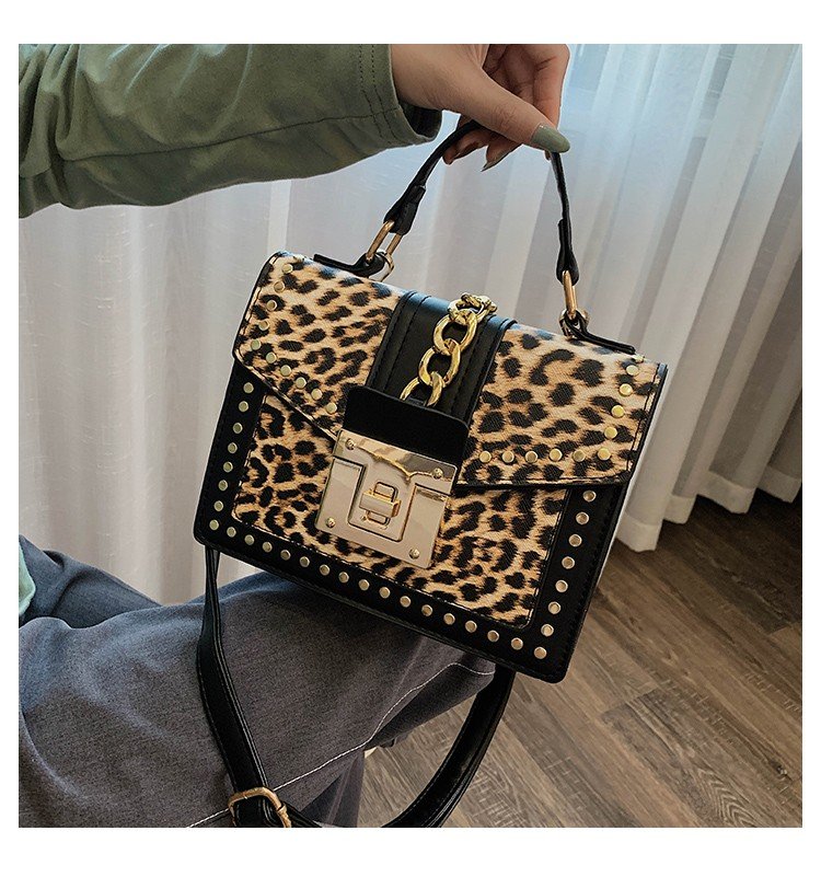 Fashion Leopard Messenger Bags for Women Brand Decoration Ladies Party Handbags Purses Luxury Leather Small Shoulder Hand Bag