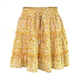 Jocoo Jolee Women Summer Floral Print Pleated Mini Skirt Elegant High waist Short Beach Holidays Casual Skirt Boho Cotton 2XL