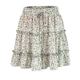 Jocoo Jolee Women Summer Floral Print Pleated Mini Skirt Elegant High waist Short Beach Holidays Casual Skirt Boho Cotton 2XL