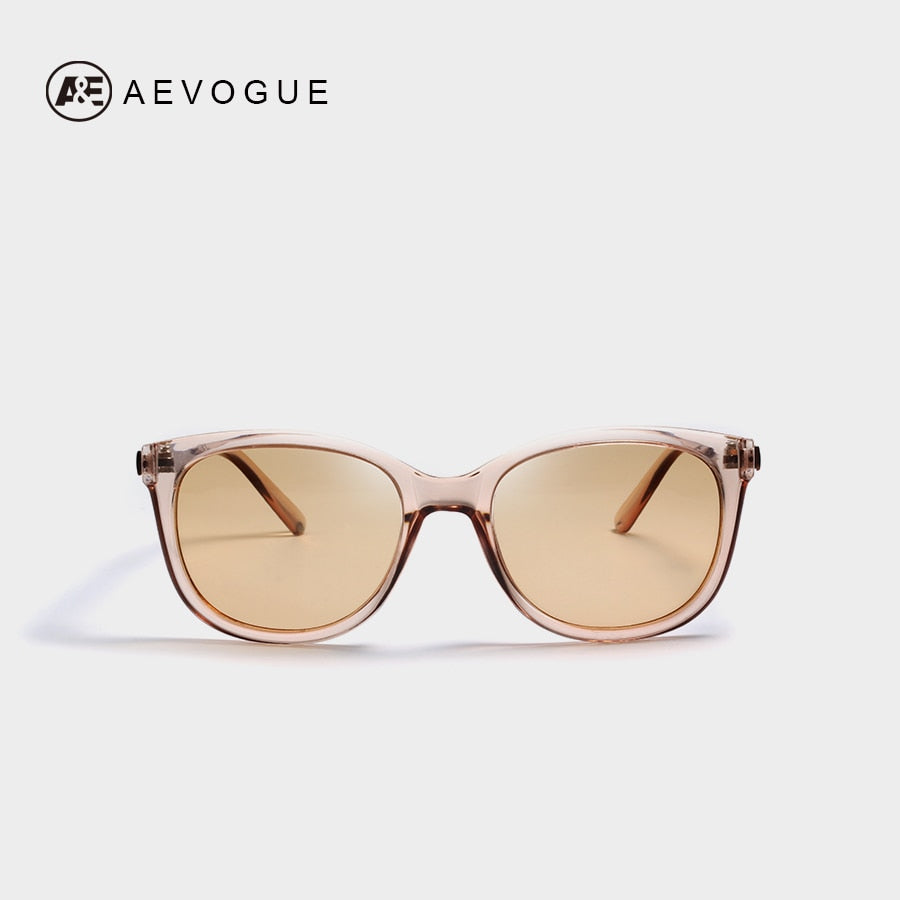 AEVOGUE Polarized Sunglasses Women  Popupar Transparent Frame Cat Eye Sun Glasses Vintage Oculos Ladies UV400 AE0654