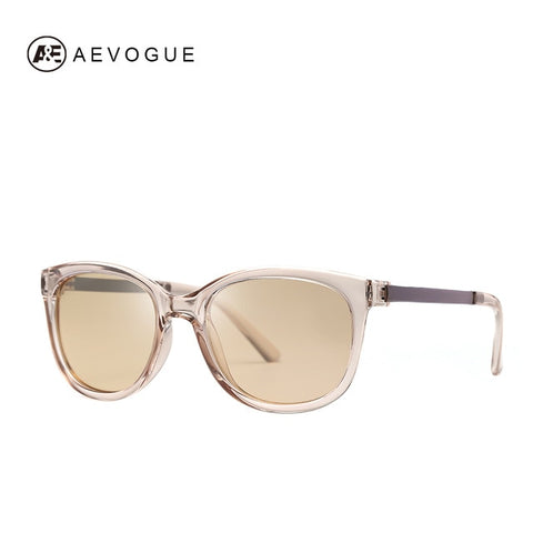 AEVOGUE Polarized Sunglasses Women  Popupar Transparent Frame Cat Eye Sun Glasses Vintage Oculos Ladies UV400 AE0654