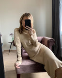 WOTWOY Elegant Long Sleeve Satin Dress Women Solid Mid-Long Loose Dresses Women Cotton Autumn Dress Woman Vestidos Femme Robe