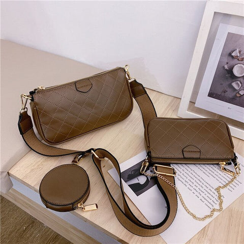 3pcs Sets Women Handbag PU Leather Shoulder Messenger Bags High Quality Mini Female Clutch Bag 2020 Ladies Hand Bag Purse bolsa