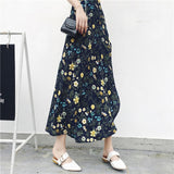 2020 Bohemian High Waist Floral Print Summer Skirts Womens Boho Asymmetrical Chiffon Skirt Maxi Long Skirts For Women