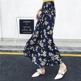 2020 Bohemian High Waist Floral Print Summer Skirts Womens Boho Asymmetrical Chiffon Skirt Maxi Long Skirts For Women