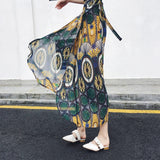 2020 Bohemian High Waist Floral Print Summer Skirts Womens Boho Asymmetrical Chiffon Skirt Maxi Long Skirts For Women