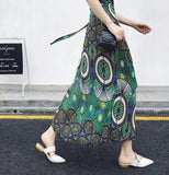 2020 Bohemian High Waist Floral Print Summer Skirts Womens Boho Asymmetrical Chiffon Skirt Maxi Long Skirts For Women